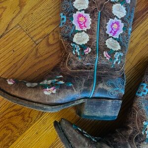 Macie Bean Brown Floral Heeled Boots
